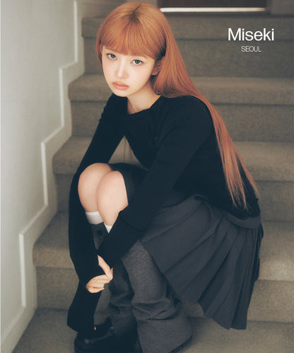 BUTTON SLIT LEG WARMER CHARCOAL