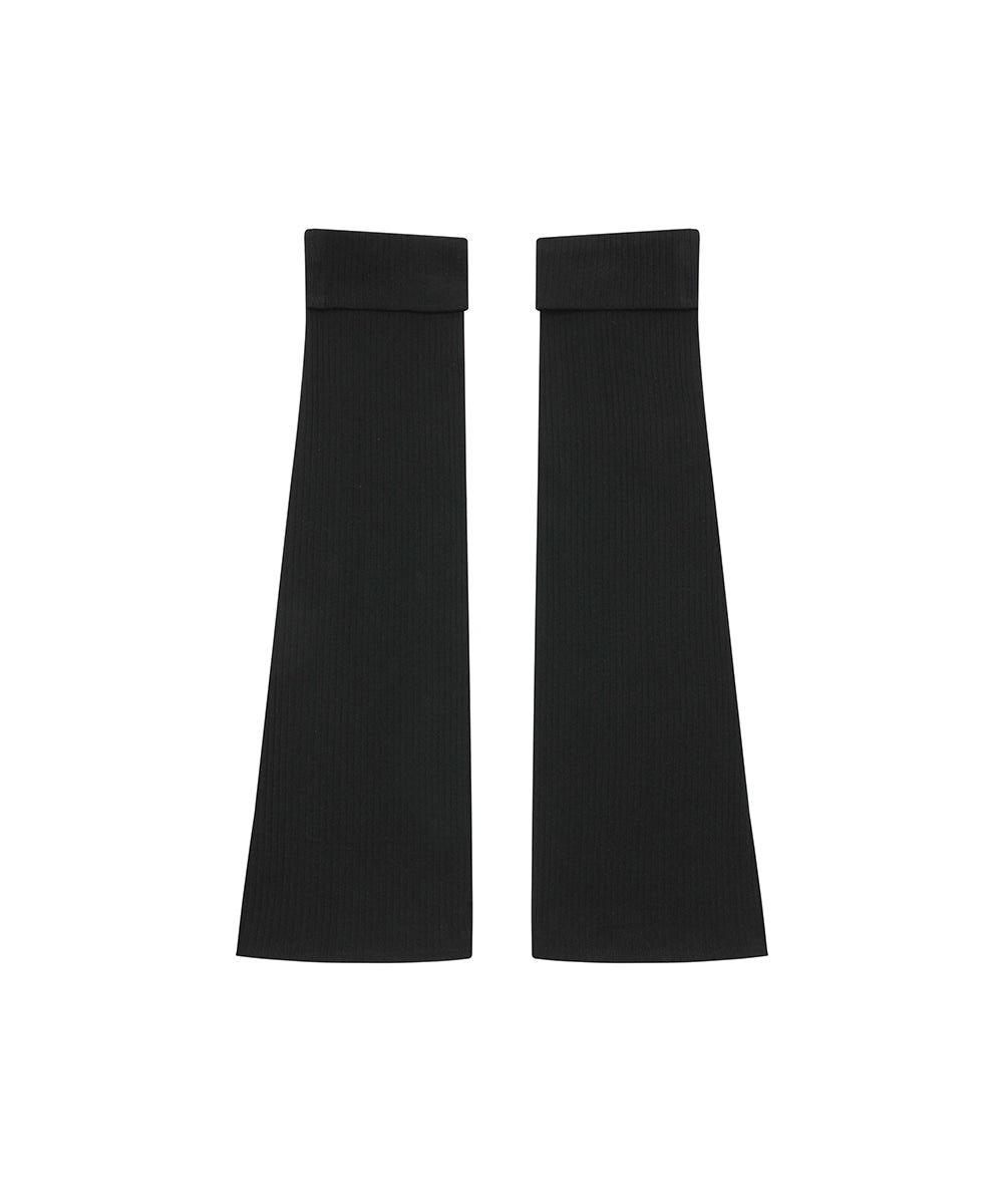 BUTTON SLIT LEG WARMER BLACK