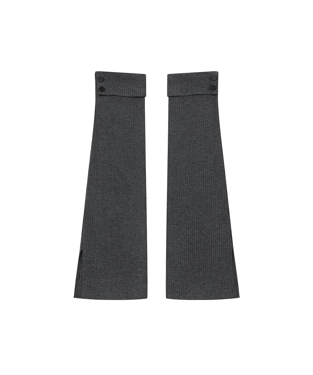 BUTTON SLIT LEG WARMER CHARCOAL