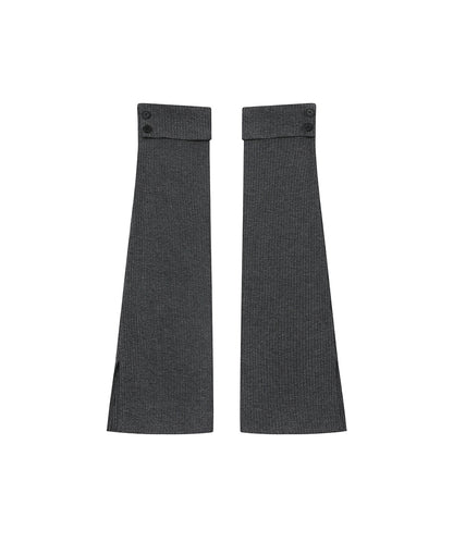 BUTTON SLIT LEG WARMER CHARCOAL