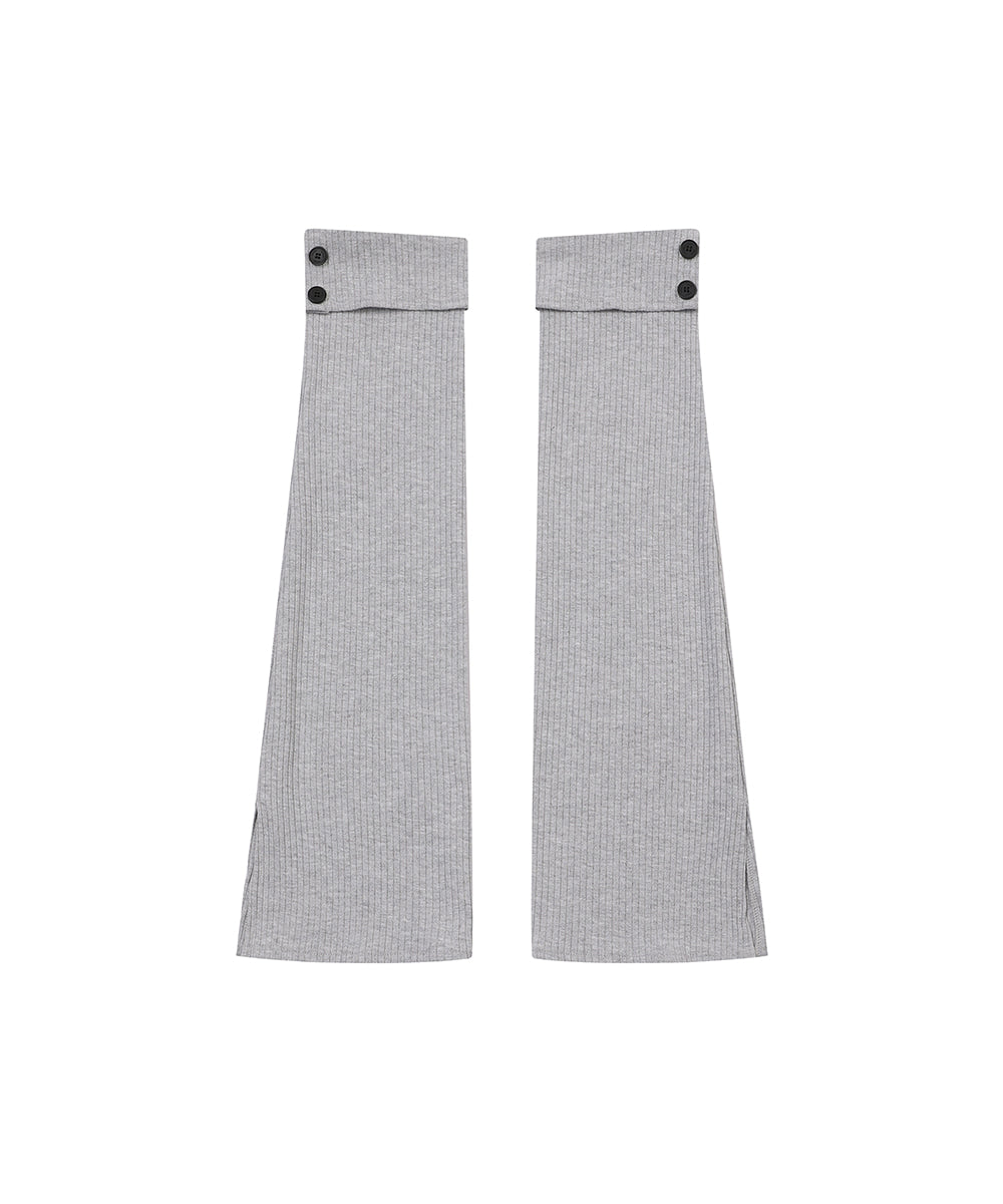 BUTTON SLIT LEG WARMER GREY
