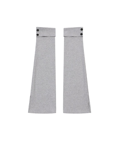 BUTTON SLIT LEG WARMER GREY