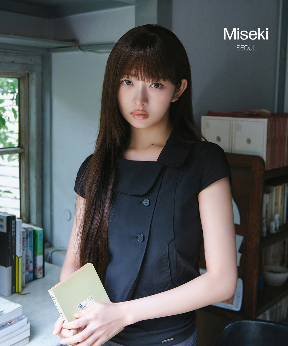 CROP ROUND COLLAR JACKET CHARCOAL