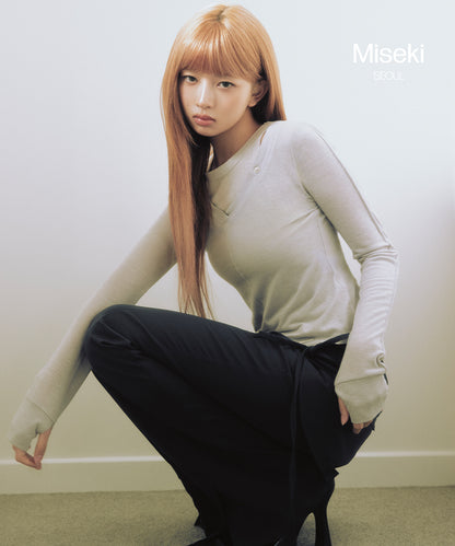 LAYERED LINE SHEER LONG SLEEVE GREY