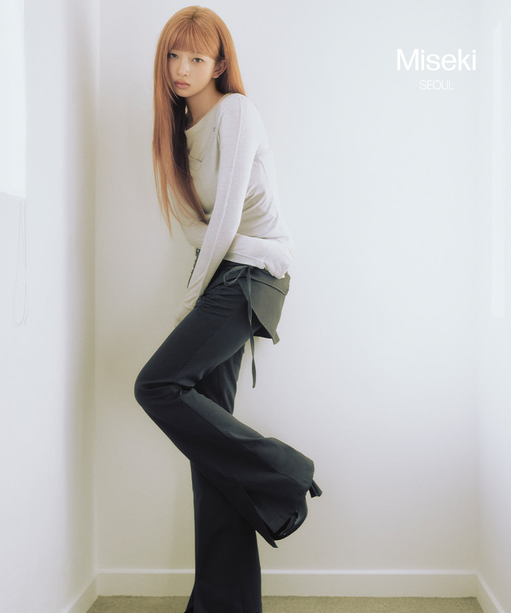 LAYERED LINE SHEER LONG SLEEVE GREY