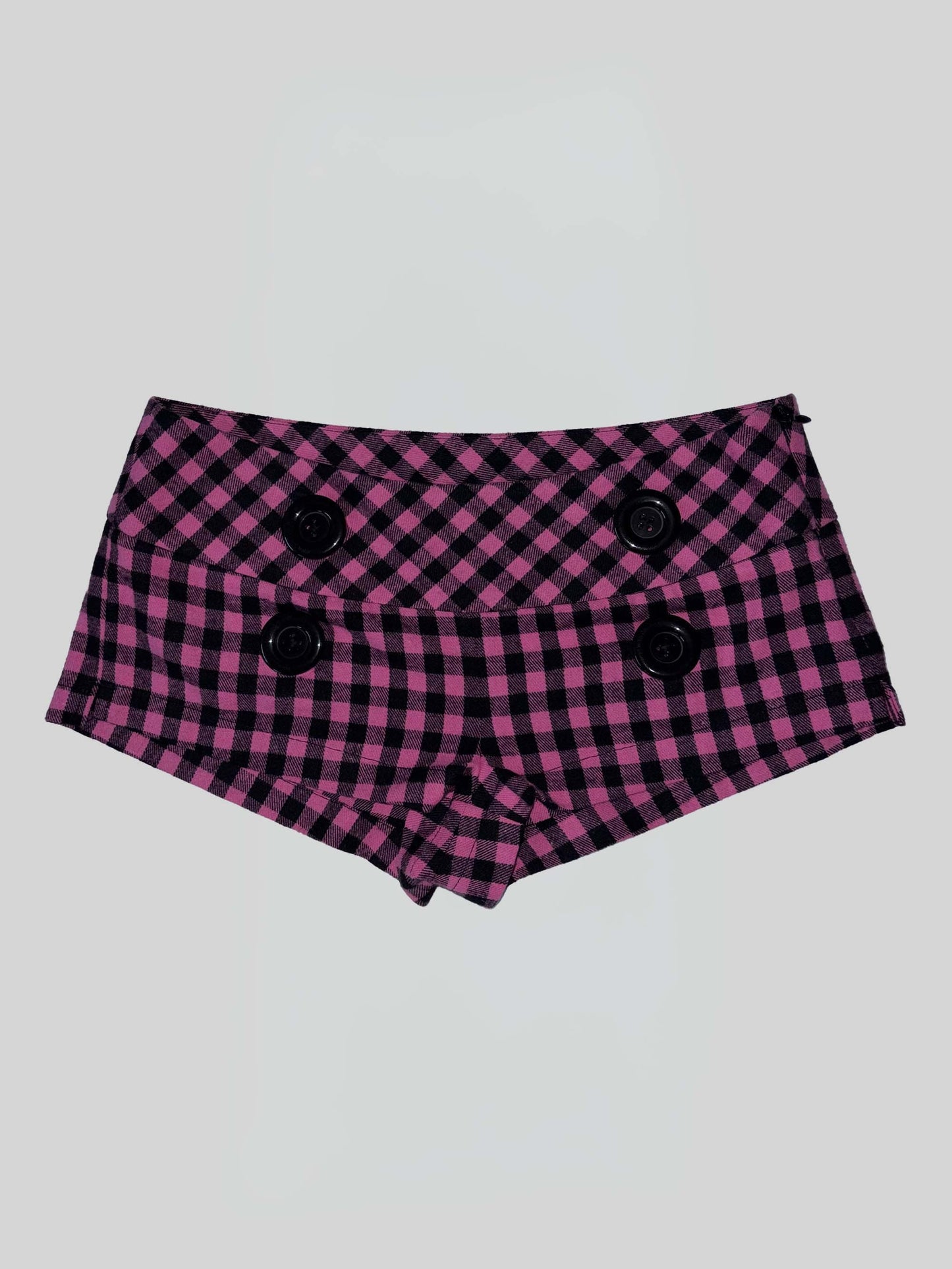 NEW EMO GINGHAM MICRO SHORTS PINK