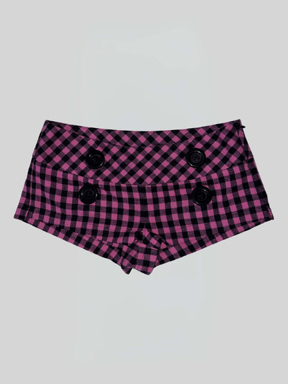 NEW EMO GINGHAM MICRO SHORTS PINK