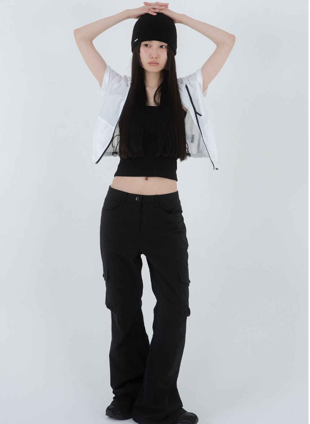POCKET CARGO BOOTCUTS PANTS BLACK