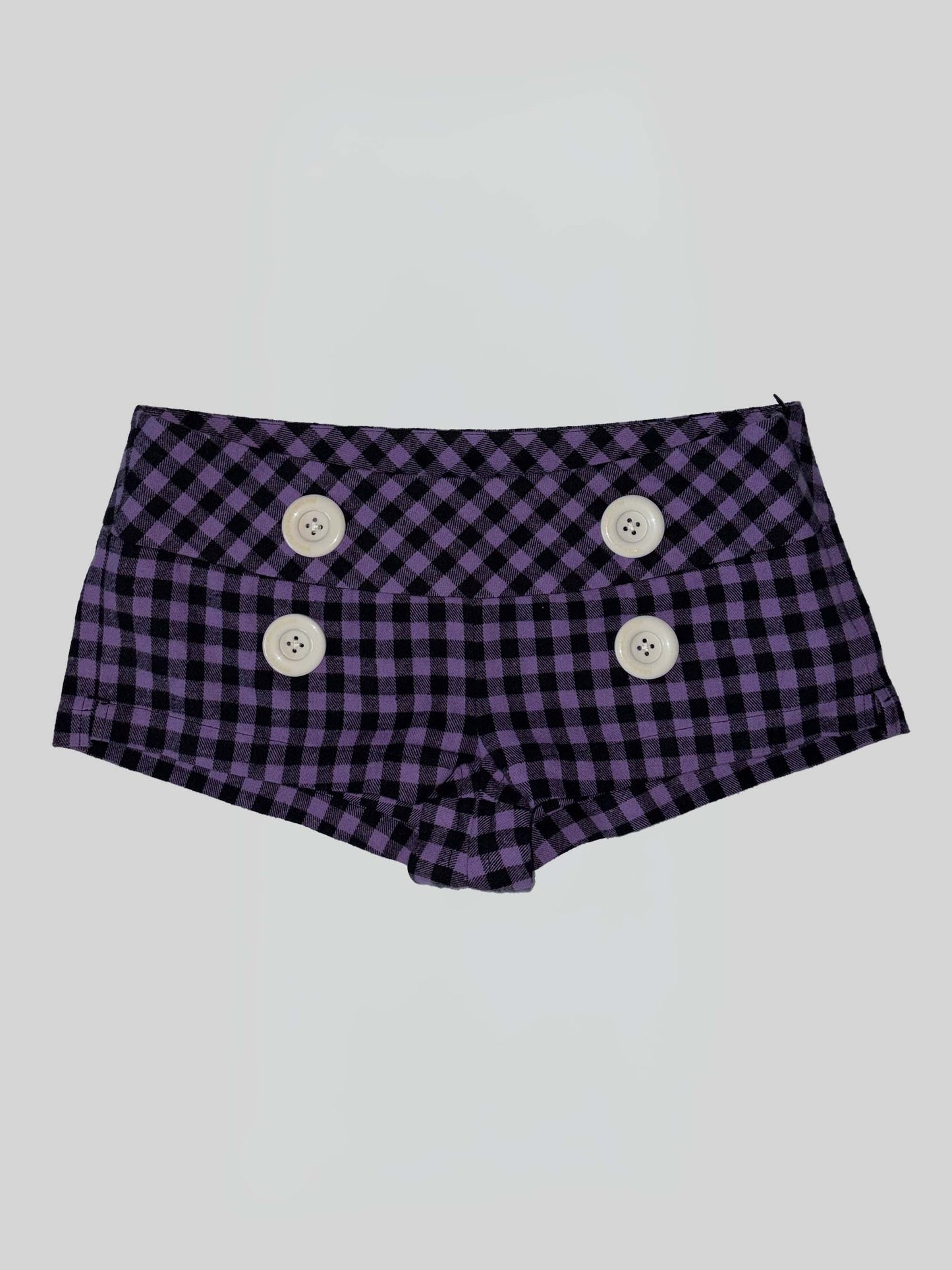 NEW EMO GINGHAM MICRO SHORTS PURPLE