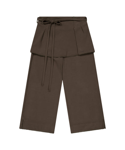 SOFT CROPPED SKIRT PANTS BROWN