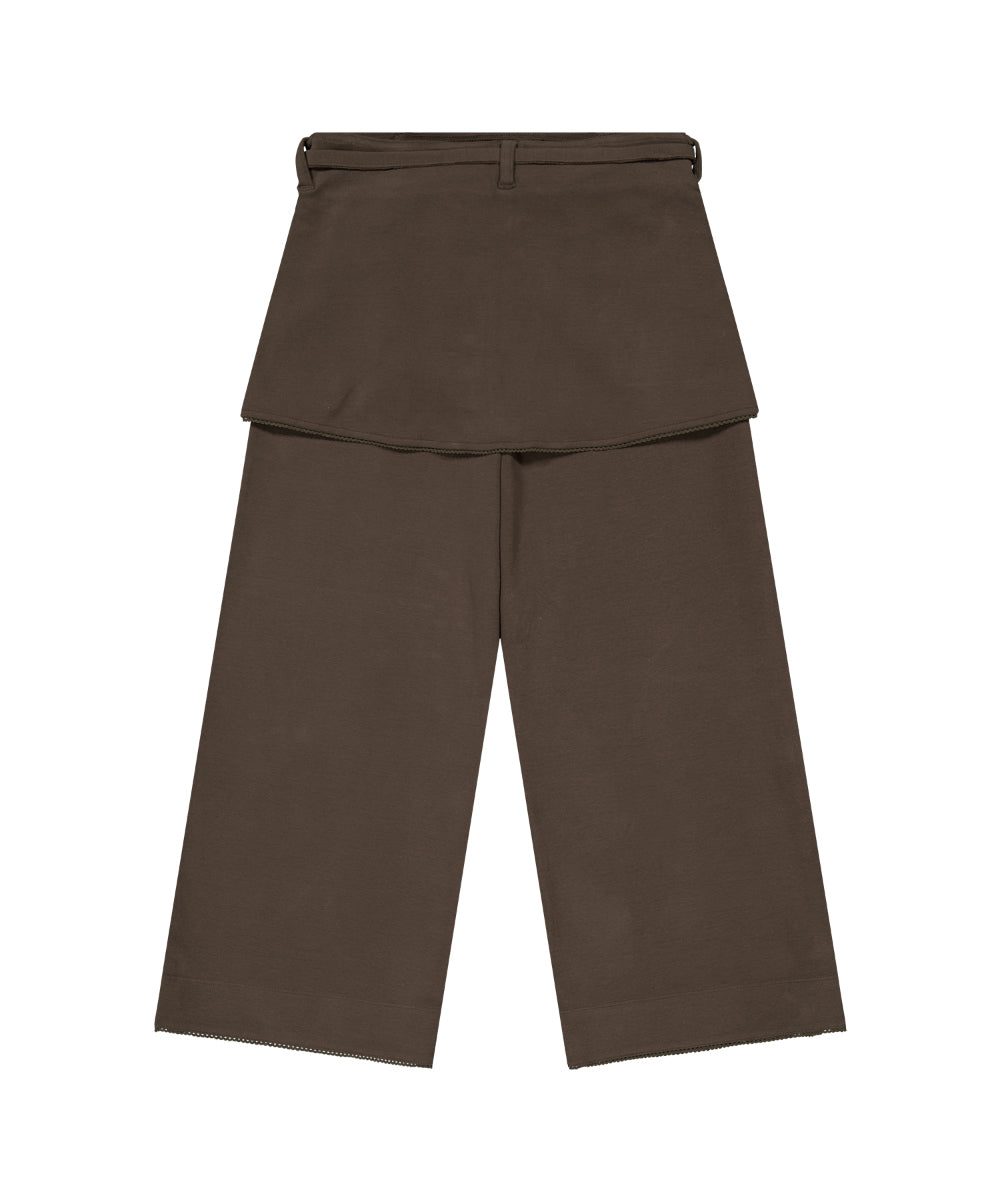 SOFT CROPPED SKIRT PANTS BROWN