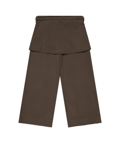 SOFT CROPPED SKIRT PANTS BROWN