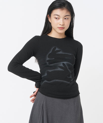 TWIN RABBIT LONG SLEEVES BLACK