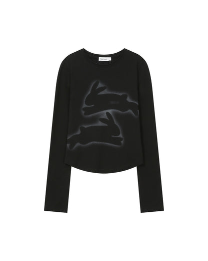 TWIN RABBIT LONG SLEEVES BLACK