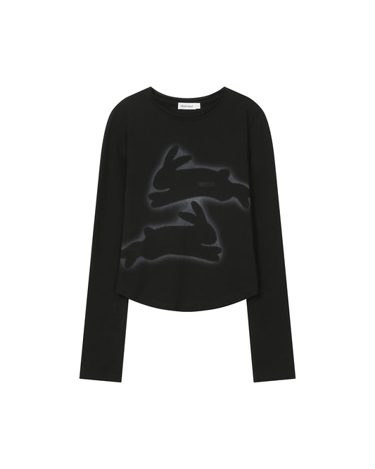 TWIN RABBIT LONG SLEEVES BLACK