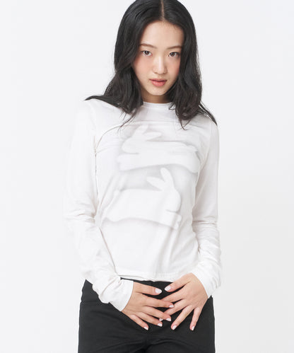 TWIN RABBIT LONG SLEEVES WHITE