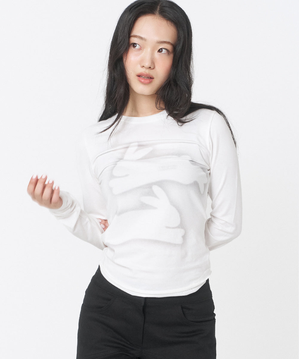 TWIN RABBIT LONG SLEEVES WHITE