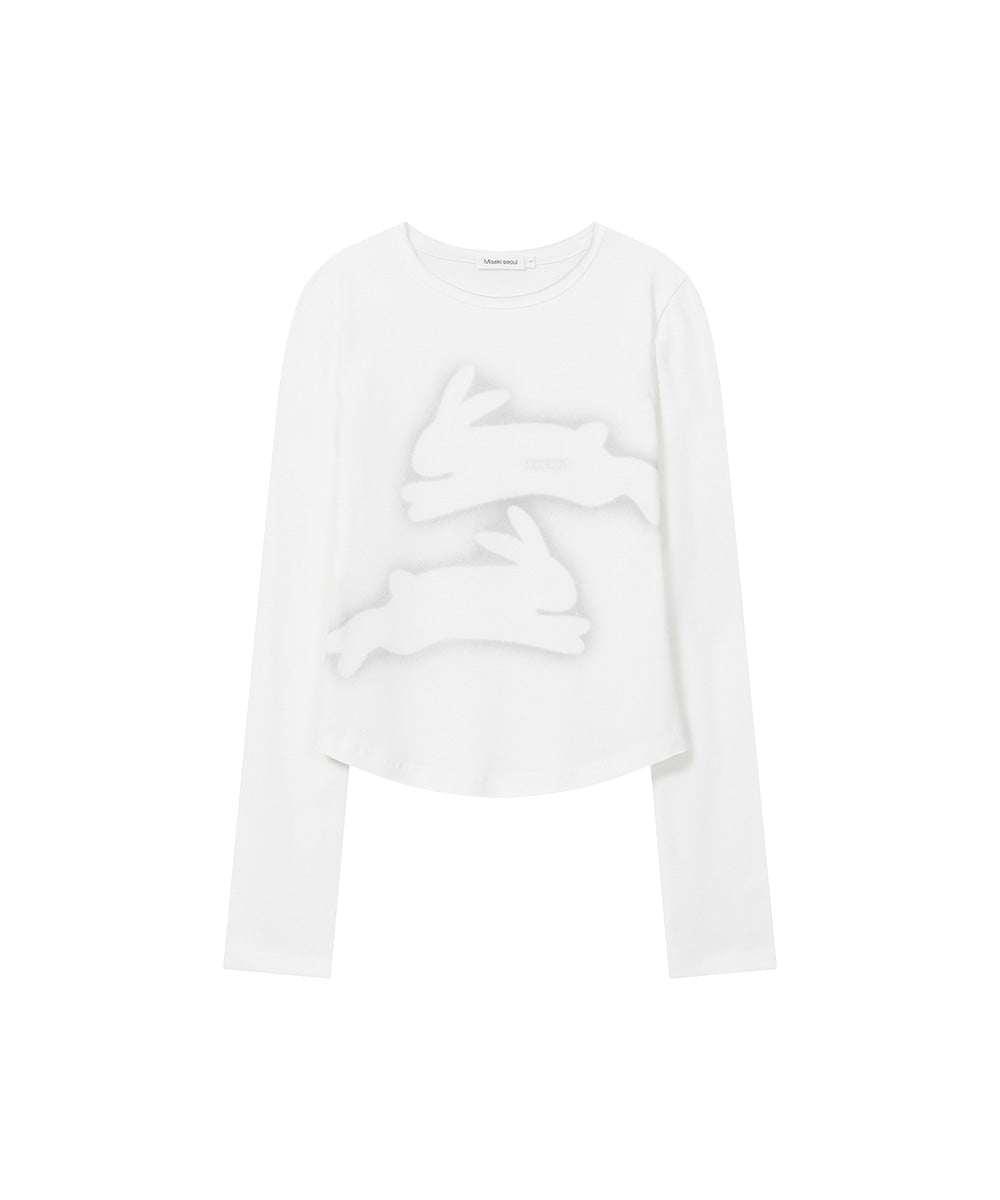 TWIN RABBIT LONG SLEEVES WHITE