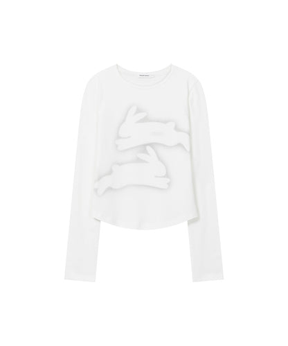 TWIN RABBIT LONG SLEEVES WHITE