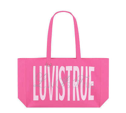 LETTERING TOTE BAG PINK