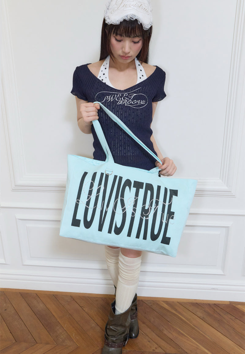 LETTERING TOTE BAG MINT