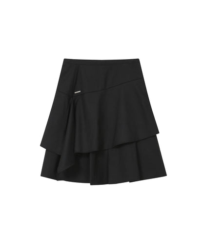 SEI LAYERED MIDI SKIRT BLACK