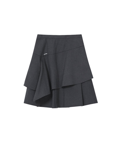 SEI LAYERED MIDI SKIRT CHARCOAL