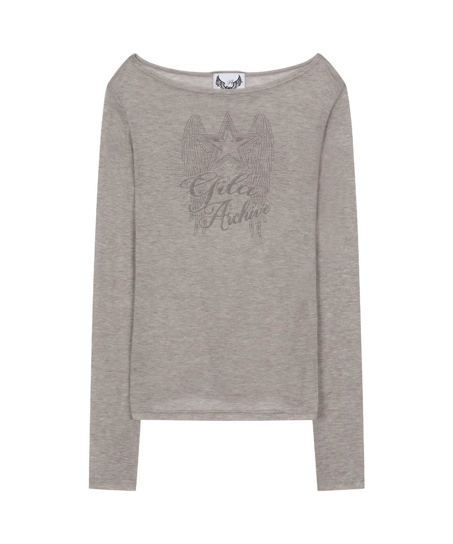 STAR WING SHEER LONG SLEEVE GREY