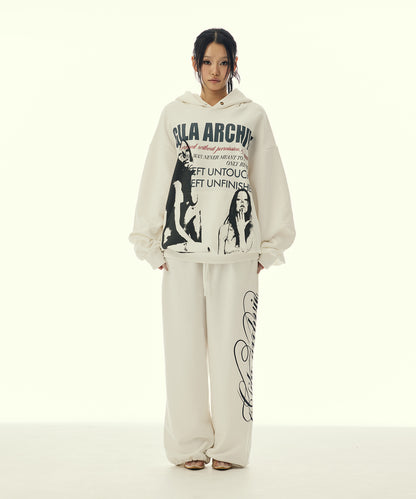 TWICE GIRL OVER SIZE HOODIE WHITE