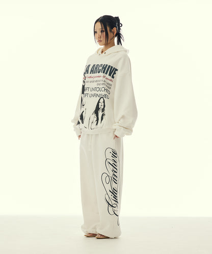 TWICE GIRL OVER SIZE HOODIE WHITE