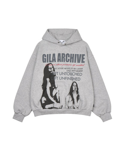 TWICE GIRL OVER SIZE HOODIE GREY