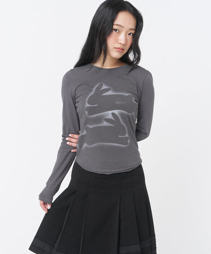 TWIN RABBIT LONG SLEEVES CHARCOAL