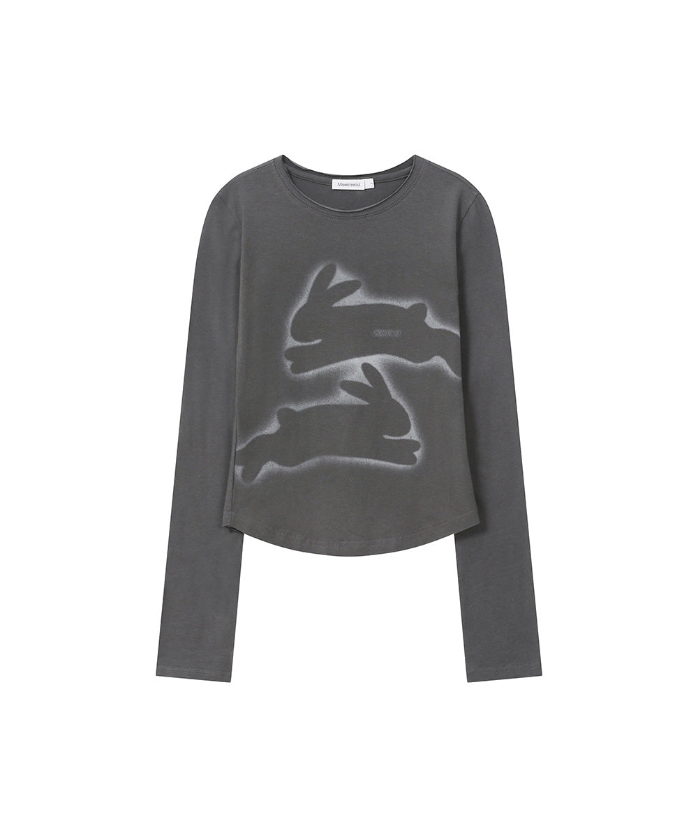 TWIN RABBIT LONG SLEEVES CHARCOAL
