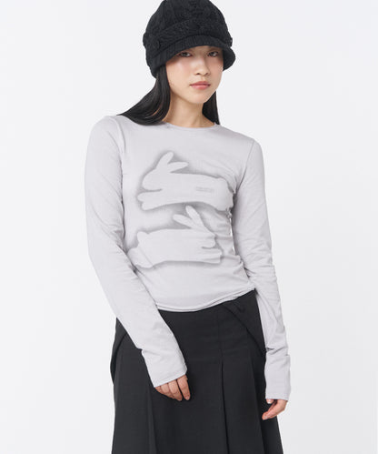 TWIN RABBIT LONG SLEEVES GREY