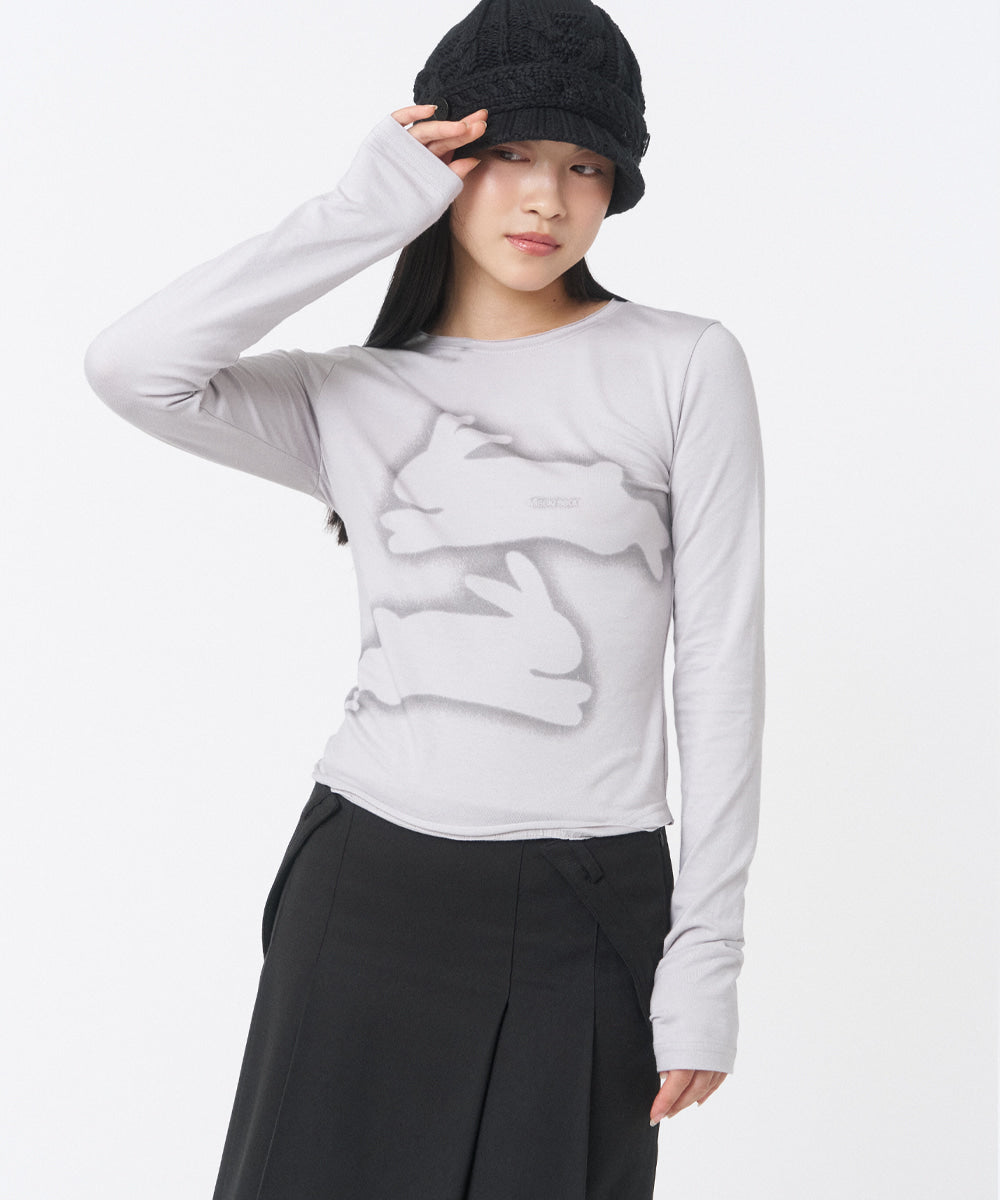 TWIN RABBIT LONG SLEEVES GREY