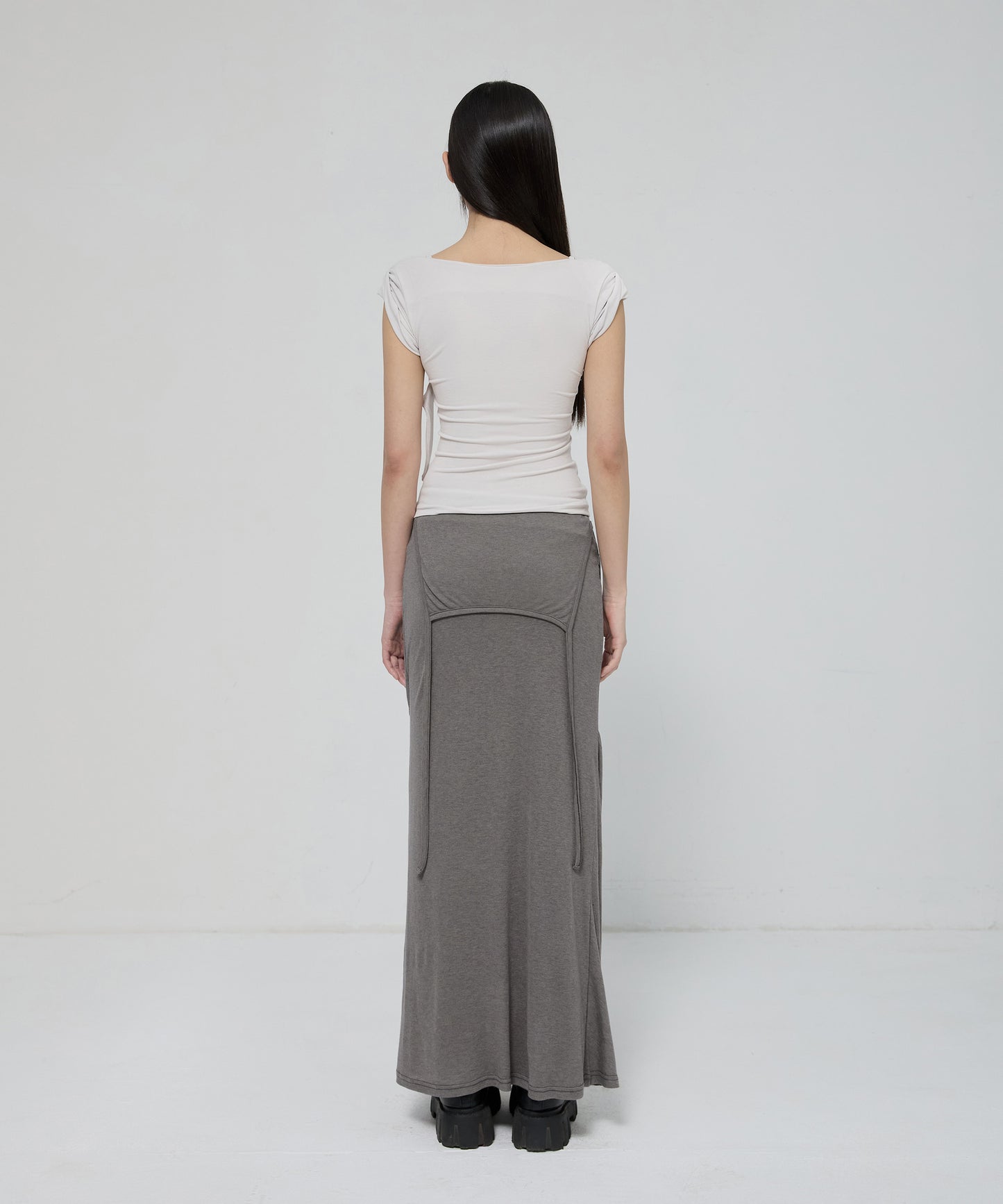 LAYERED BUSTIER T-SHIRT CLOUD WHITE