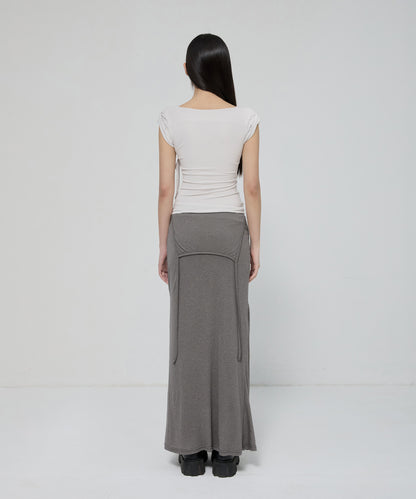 LAYERED BUSTIER T-SHIRT CLOUD WHITE