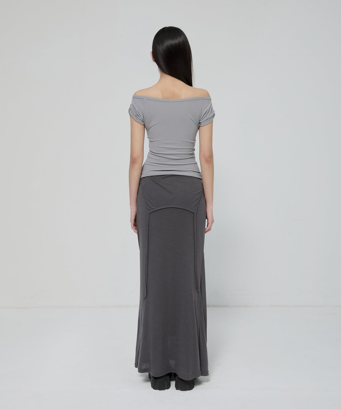DRAPED TOP GREY
