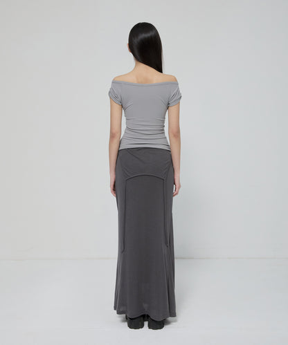 DRAPED TOP GREY