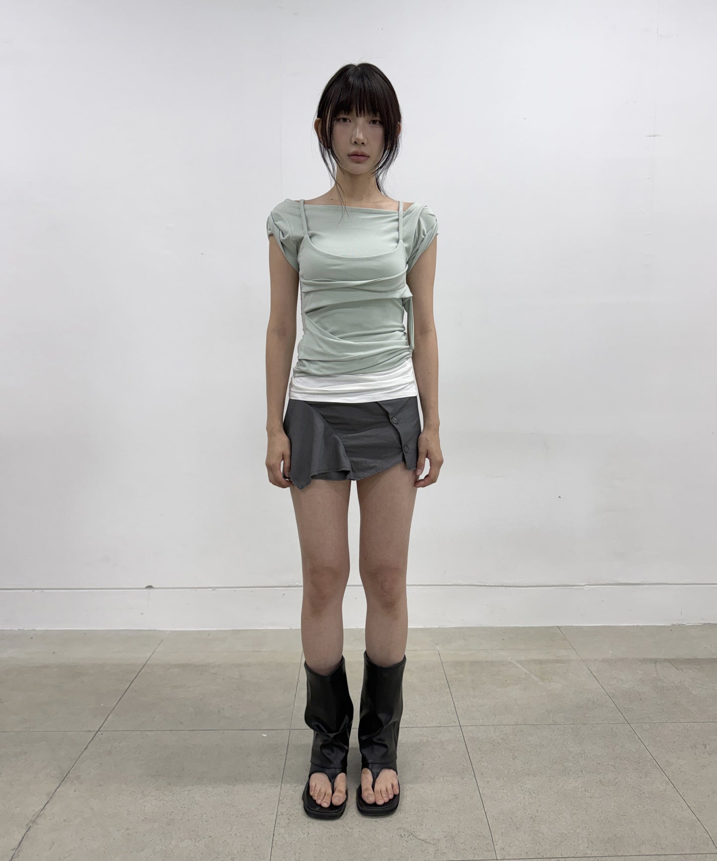 LAYERED BUSTIER T-SHIRT MINT