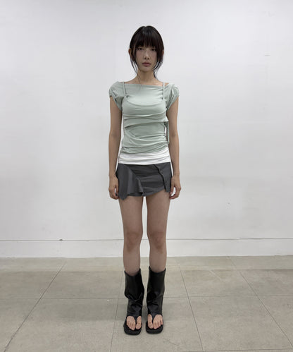 LAYERED BUSTIER T-SHIRT MINT