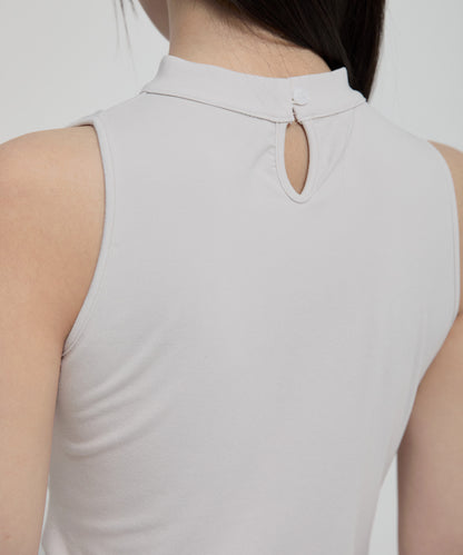 DRAPED SLEEVELESS TOP CLOUD WHITE