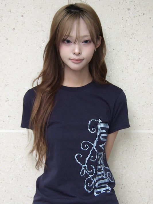 LUVISTRUE LOGO TEE NAVY