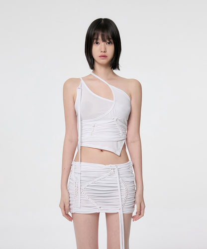 HANDMADE TWISTED LAYERED TOP WHITE