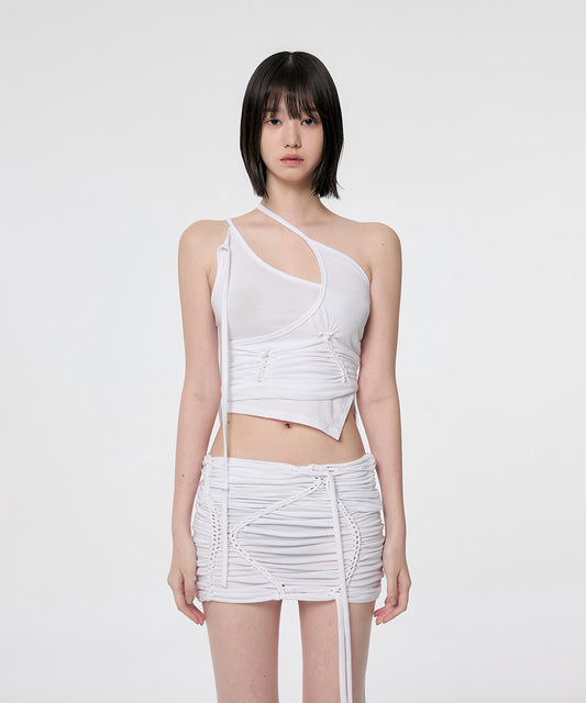 HANDMADE TWISTED LAYERED TOP WHITE