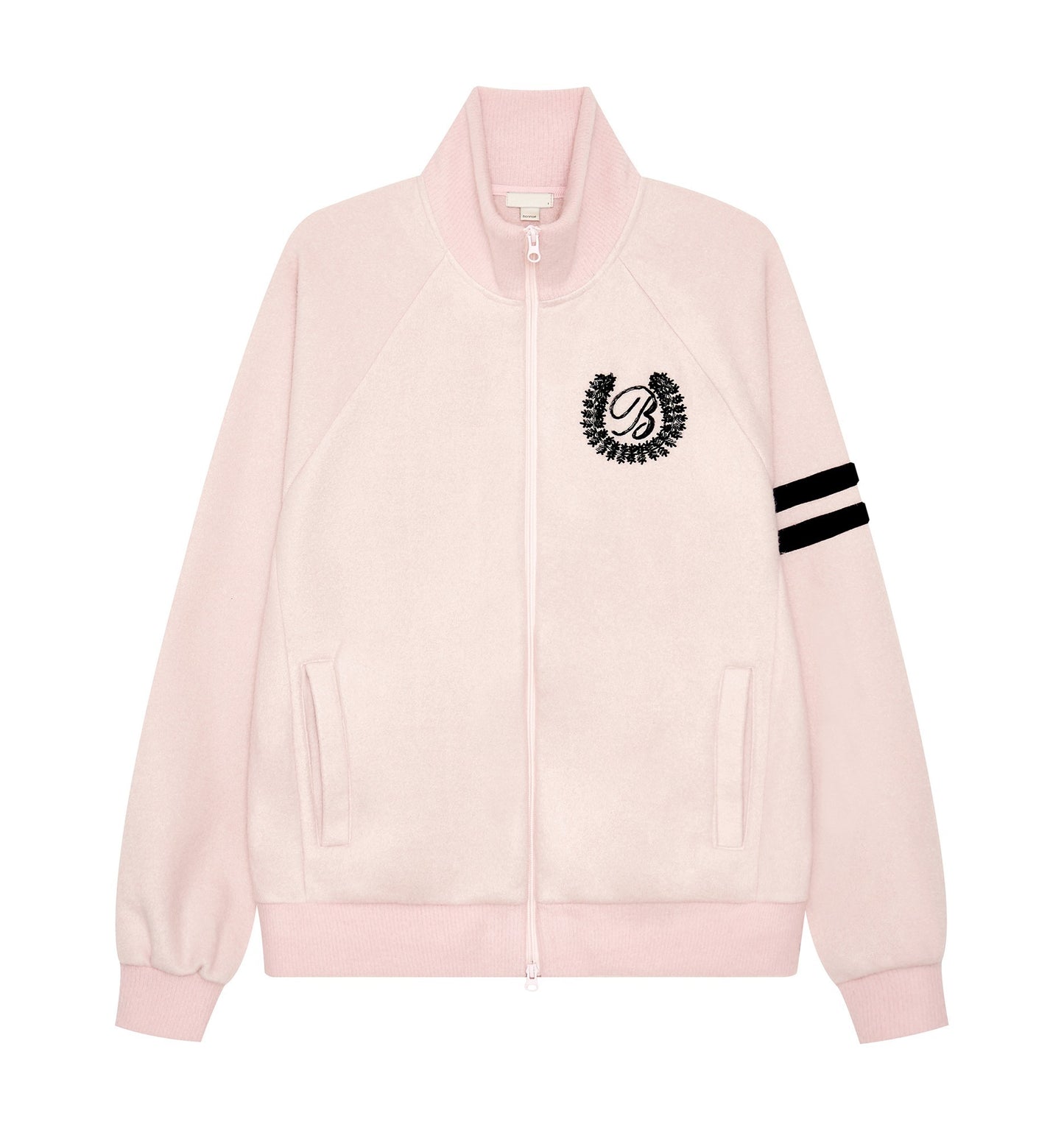 BEADED KNIT ZIP-UP PINK
