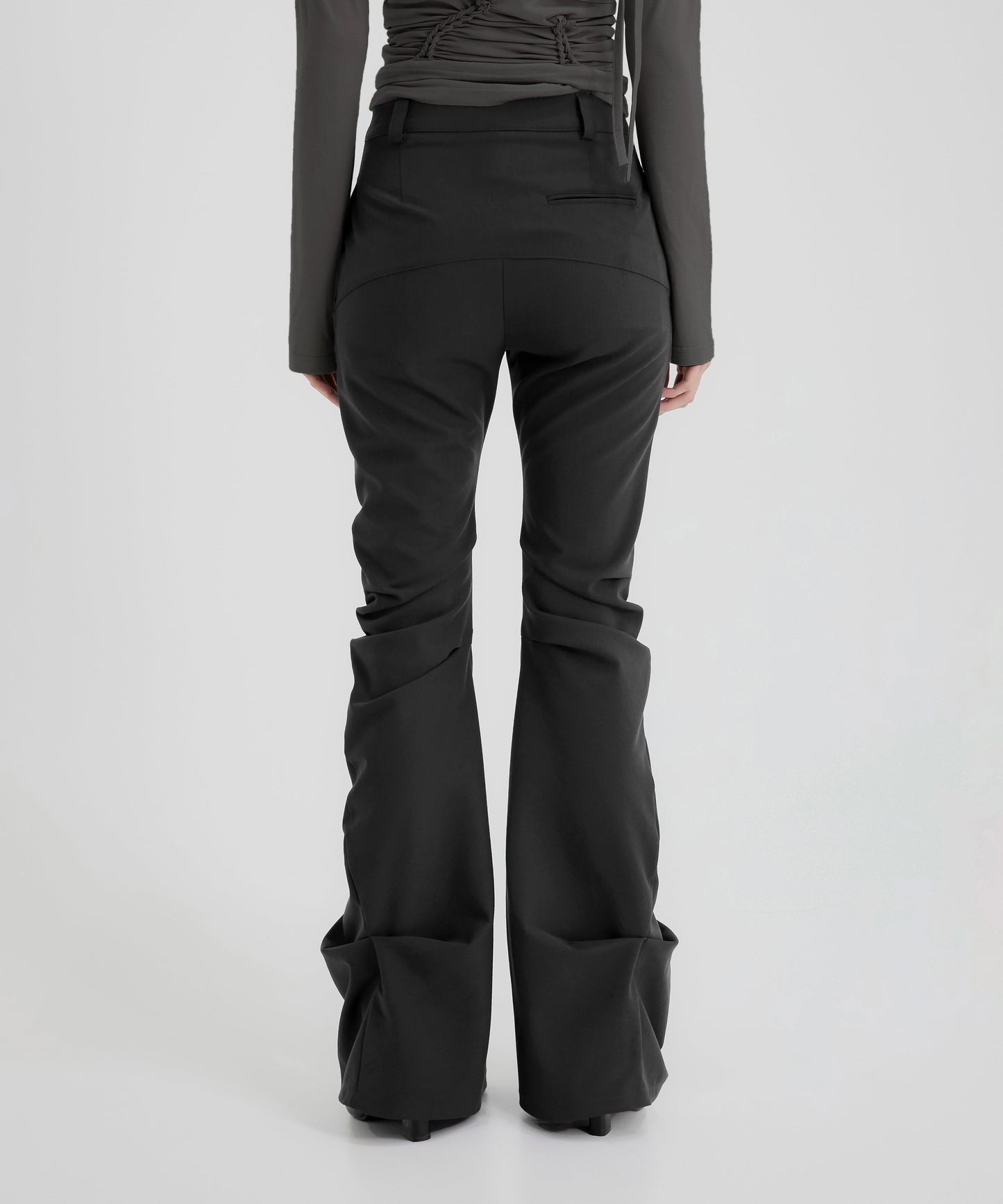 ASYMMETRICAL DRAPE PANTS BLACK