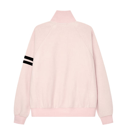 BEADED KNIT ZIP-UP PINK