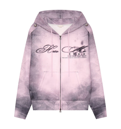 DUSTY PINK ZIP-UP HOODIE