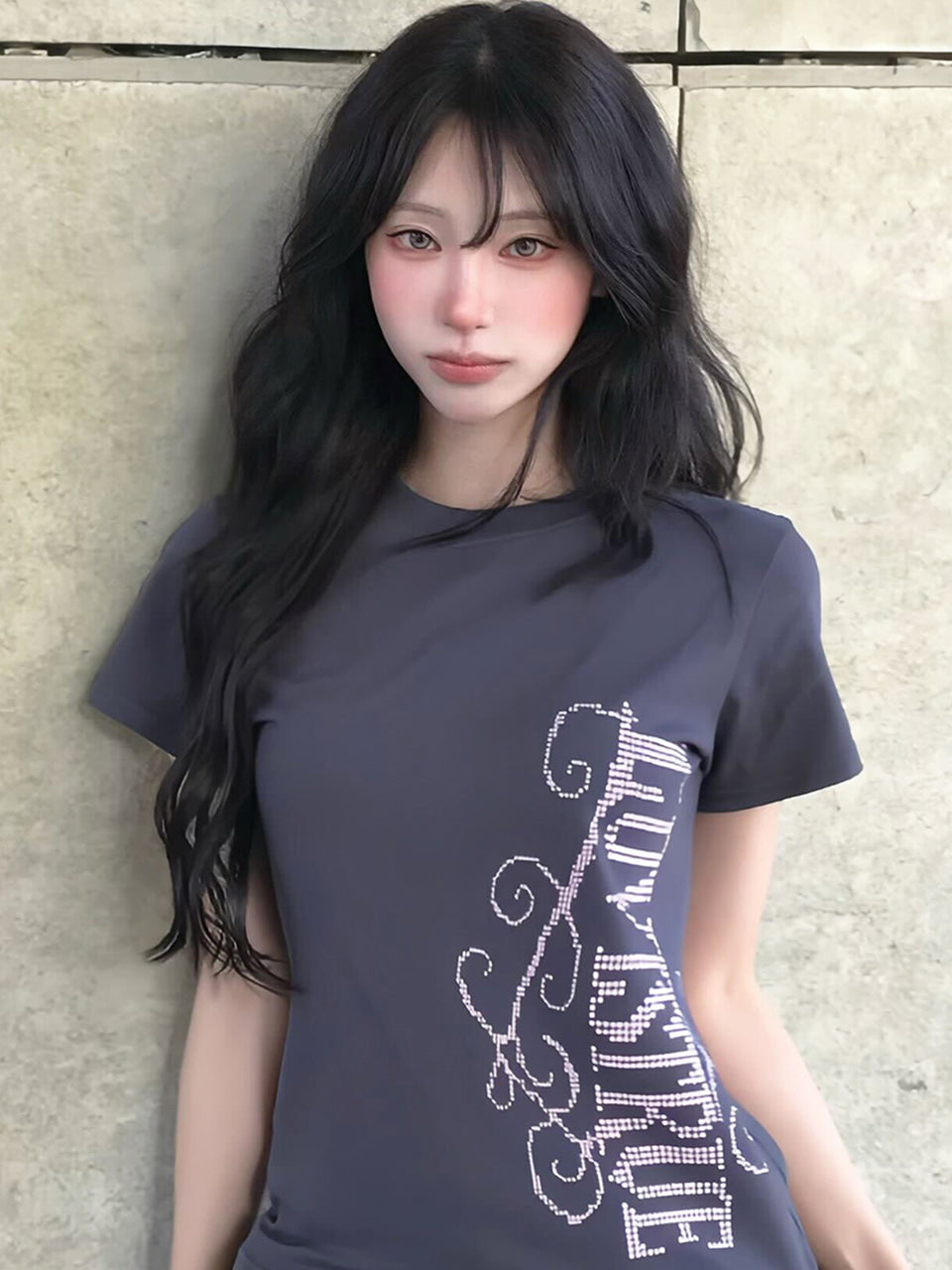 LUVISTRUE LOGO TEE CHARCOAL